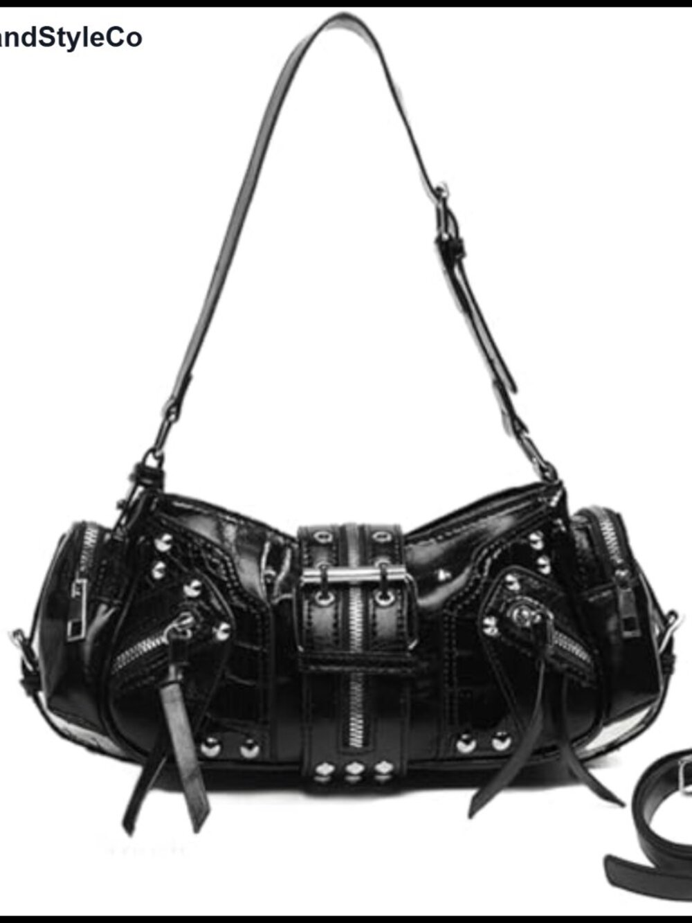 Women's Small Hobo Shoulder Bag Faux Leather Multi-Pocket Crossbody Tote with